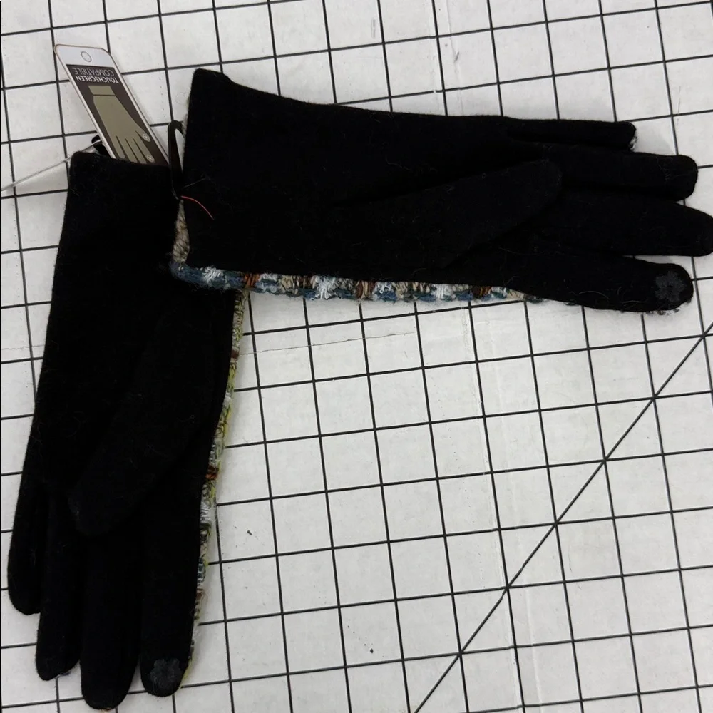 Coco + Carmen colorful Tweed plaid touchscreen Gloves OS